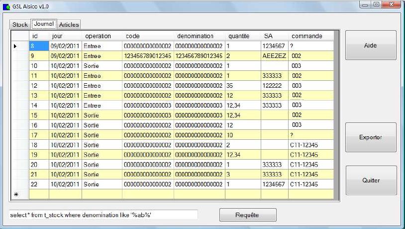 gestion de stock